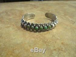 REAL OLD Fred Harvey Era Navajo Sterling Silver Turquoise DOME Row Bracelet