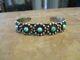 Real Old Fred Harvey Era Navajo Sterling Silver Turquoise Flower Row Bracelet