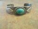 Real Old Fred Harvey Era Navajo Sterling Silver Turquoise Shield Design Bracelet