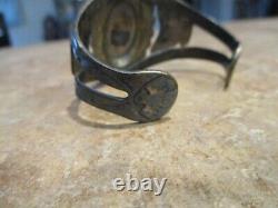 REAL OLD Fred Harvey Era Navajo Sterling Turquoise Bracelet with Thunderbirds