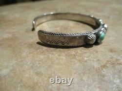 REAL OLD Fred Harvey Era ZUNI Sterling Silver PREMIUM Turquoise ROW Bracelet