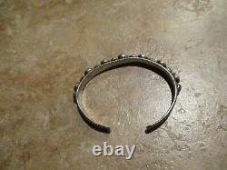 REAL OLD Fred Harvey Era ZUNI Sterling Silver PREMIUM Turquoise ROW Bracelet