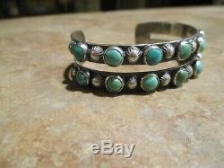 REAL SCARCE OLD Fred Harvey Era Navajo Sterling Silver Turquoise ROW Bracelet
