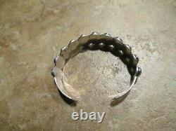 REAL SCARCE OLD Fred Harvey Era Navajo Sterling Silver Turquoise Row Bracelet
