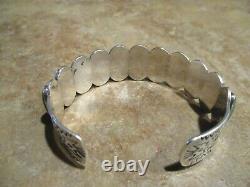 REAL SCARCE OLD Fred Harvey Era Navajo Sterling Silver Turquoise Row Bracelet