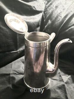 Rare Antique Silver Plated Fred Harvey Railroad Coffee Urn. Wooden Handle