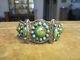Rare Early 1900's Fred Harvey Native Silver Premium Turquoise Cluster Bracelet