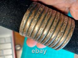 Rare Fred Harvey Era Stamped Bracelet 2 Inches Wide