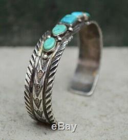 Rare VTG Navajo Fred Harvey Silver Turquoise Native American UITA Cuff Bracelet