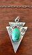 Rare Vintage Navajo Fred Harvey Silver Turquoise Native Arrowhead Necklace Old