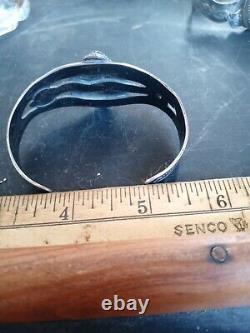 Rare Wow Old Pawn Navajo Sterling Fred Harvey Snake Cuff #8 Turquoise