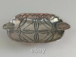 Real Old Fred Harvey Era Navajo Sterling Silver Stamped Arrows Cigar Ash Tray