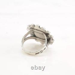Ring Fred Harvey Era Silver Turquoise Circle Sterling Size 6 3/4