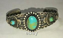 Rx132 Handmade Fred Harvey Sterling Silver And Touquise \ Bracelet