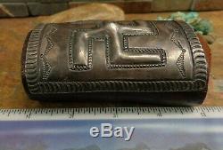 SALE. MUSEUM 1920's NAVAJO SILVER WHIRLING LOG KETOH CUFF OLD PAWN FRED HARVEY