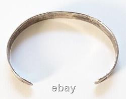 SMALL Fred Harvey Era Navajo Sterling Cuff Bracelet Whirling Logs Stamped 5 7/8
