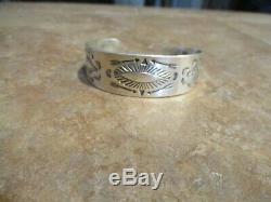 SPECIAL OLD Fred Harvey Era Navajo Coin Silver WHIRLING LOG Repousse Bracelet