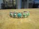 Special Old Fred Harvey Era Navajo Silver Arrow Sterling Turquoise Row Bracelet