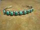 Special Old Fred Harvey Era Navajo Sterling Silver Turquoise Row Bracelet