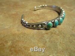 SPECIAL OLD Fred Harvey Era Navajo Sterling Silver Turquoise ROW Bracelet