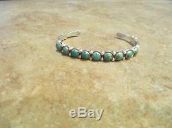 SPECIAL OLD Fred Harvey Era Navajo Sterling Silver Turquoise ROW Bracelet