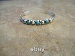 SPECIAL Old Fred Harvey Era Navajo Sterling SILVER ARROW Turquoise Row Bracelet