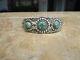 Special Old Fred Harvey Navajo Sterling Carico Lake Turquoise Concho Bracelet