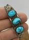 Sterling Silver Navajo Style 3 Turquoise Stone Small Cuff Child's Bracelet