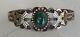 Signed Ih Coin Silver Fred Harvey Era Turquoise Crossed Arrows Lizards Bracelet