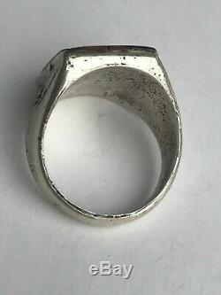 Sterling Silver 925 Men Vintage Fred Harvey Era Southwest Native Ring 13.7Grams