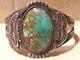 Sterling Silver Turquoise Fred Harvey Cuff Bracelet 40.1 Grams