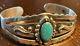 Stunning Navajo Bell Sterling Silver Turquoise Bracelet Fred Harvey Old Pawn