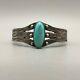 Sturdy! Handmade, Fred Harvey Era Bracelet Sterling Silver And Turquoise