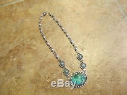 Ultra Fine OLD Fred Harvey Era Navajo Sterling Silver ROYSTON Turquoise Necklace