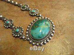 Ultra Fine OLD Fred Harvey Era Navajo Sterling Silver ROYSTON Turquoise Necklace