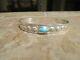 Very Old Fred Harvey Era Navajo 900 Coin Silver Reverse Punch Turquoise Bracelet