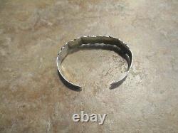 VERY OLD Fred Harvey Era Navajo Coin Silver CERRILLOS Turquoise Concho Bracelet