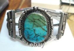 VINTAGE STERLING SILVER NAVAJO TURQUOISE Cuff 36.1 Grams