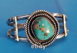VINTAGE STERLING SILVER NAVAJO TURQUOISE Cuff 36.5 Grams