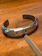 Vtg 1920's Style Navajo Fred Harvey Silver Native Flat Top Whirling Log Cuff