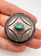 Vtg 1930s Fred Harvey Era Navajo Blue Turquoise Sterling Silver Stamped Pill Box