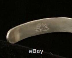 VTG BELL Fred Harvey Era Sterling Silver Turquoise Thunderbird Cuff Stamped