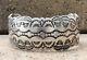 Vtg Fred Harvey Era Navajo Stamped Sterling Silver Overlay Wide Cuff Bracelet