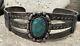 Vtg Fred Harvey Era Navajo Sterling Silver Blue Green Turquoise Cuff Bracelet