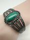 Vtg Fred Harvey Era Navajo Sterling Silver Turquoise Cuff Bracelet 28.7g #rdo