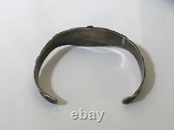 VTG Old Pawn Fred Harvey Era signed Maisels Sterling Silver Cuff Bracelet withTurq