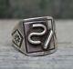 Vtg Old Pawn Navajo Fred Harvey Era Silver Bsa Philmont Ranch Cattle Brand Ring