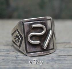 VTG Old Pawn Navajo Fred Harvey Era Silver BSA Philmont Ranch Cattle Brand Ring