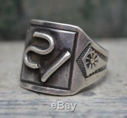 VTG Old Pawn Navajo Fred Harvey Era Silver BSA Philmont Ranch Cattle Brand Ring