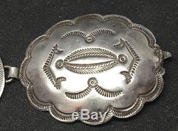 VTG Sterling Silver Concho Belt Fred Harvey Era Hand Stamped 28.5 Inches E64